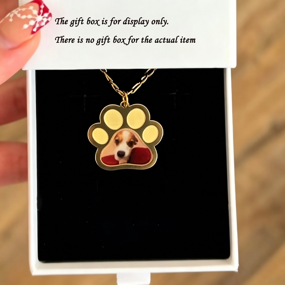 Custom Name Necklace Stainless Steel - Collar personalizado con colores de huellas