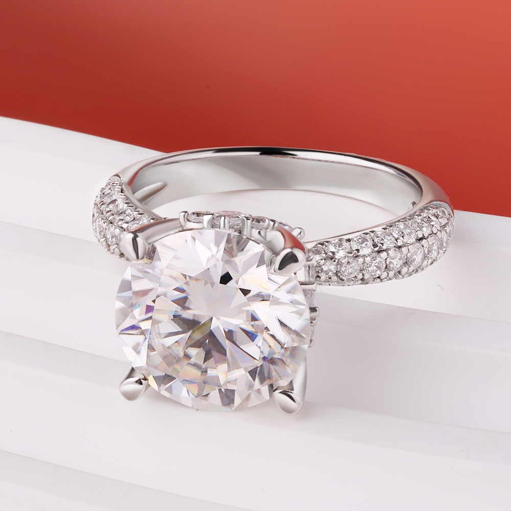 BXINY D Color 5CT anillos de m - Moissanite Engagement Ring 1 Carat reseña y precio