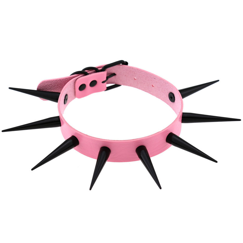 Gargantilla de Punta larga roj - Goth Punk Spike Choker reseña y precio