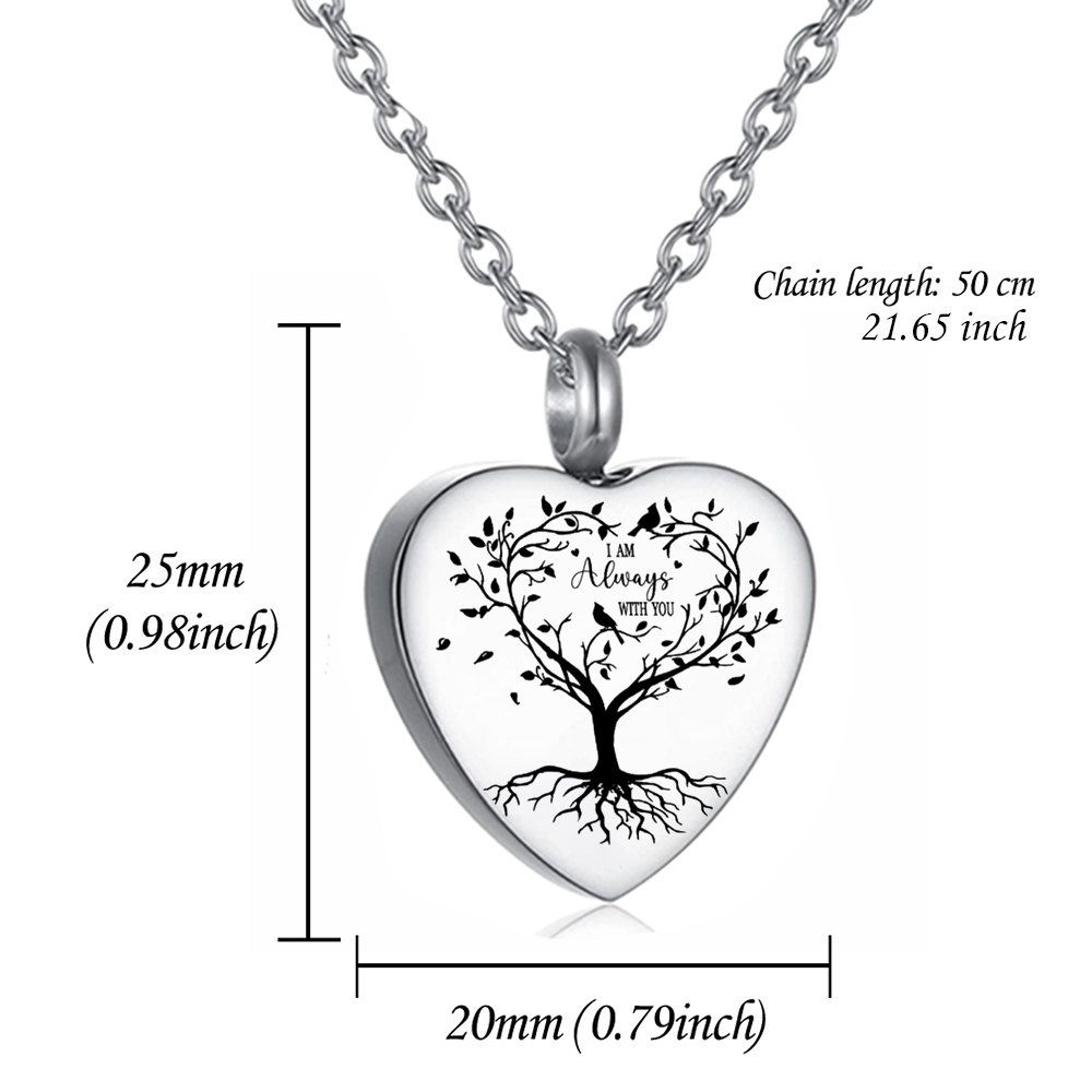 Collar de urna de acero inoxid - Heart Locket Necklace Photo reseña y precio