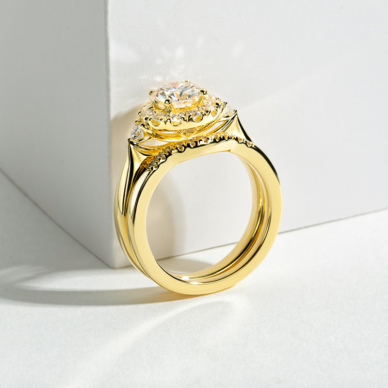 Conjunto de anillos de comprom - Moissanite Engagement Ring 1 Carat reseña y precio