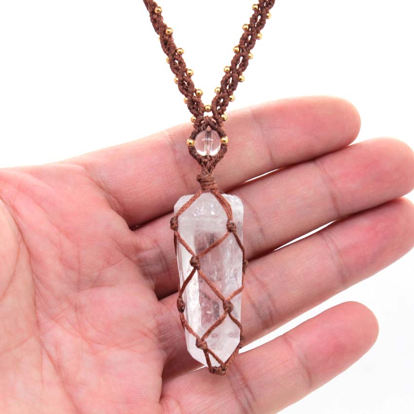 Collar con colgante de piedra  - Crystal Pendant Necklace Natural Stone reseña y precio