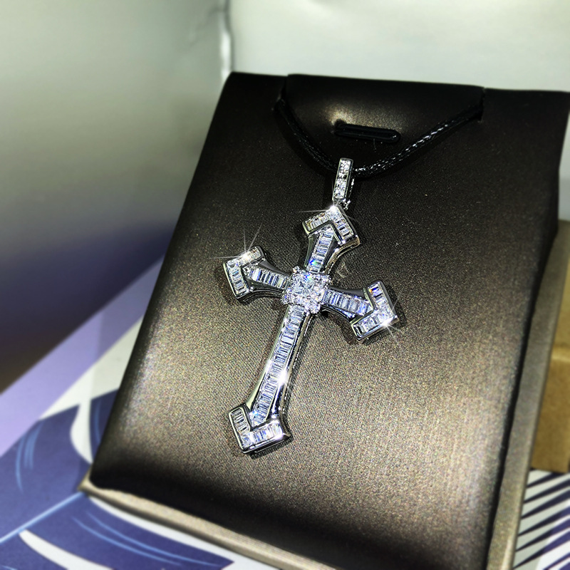 Colgante de Cruz clásica para  - 925 Sterling Silver Chain Necklace Men reseña y precio