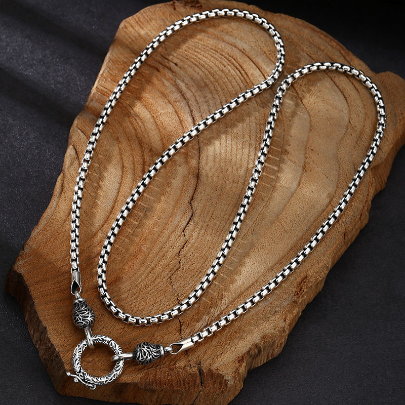 OUYADI Collar de Cadena Retro  - 925 Sterling Silver Chain Necklace Men reseña y precio