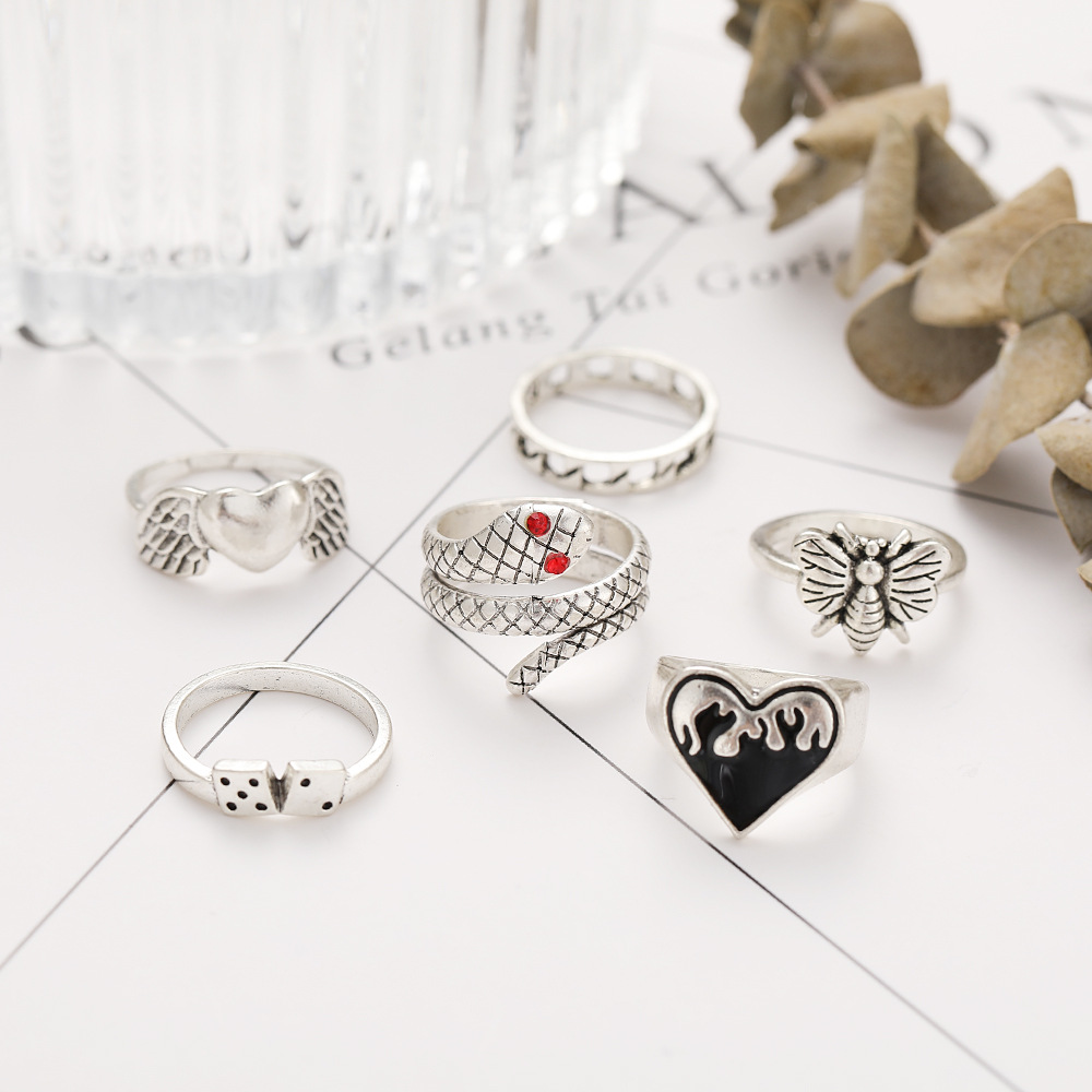 Juego de 6 anillos vintage pun - Vintage Punk Knuckle Rings Set reseña y precio