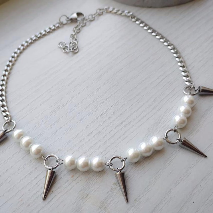 Egirl-collar con punta de perl - Goth Punk Spike Choker reseña y precio