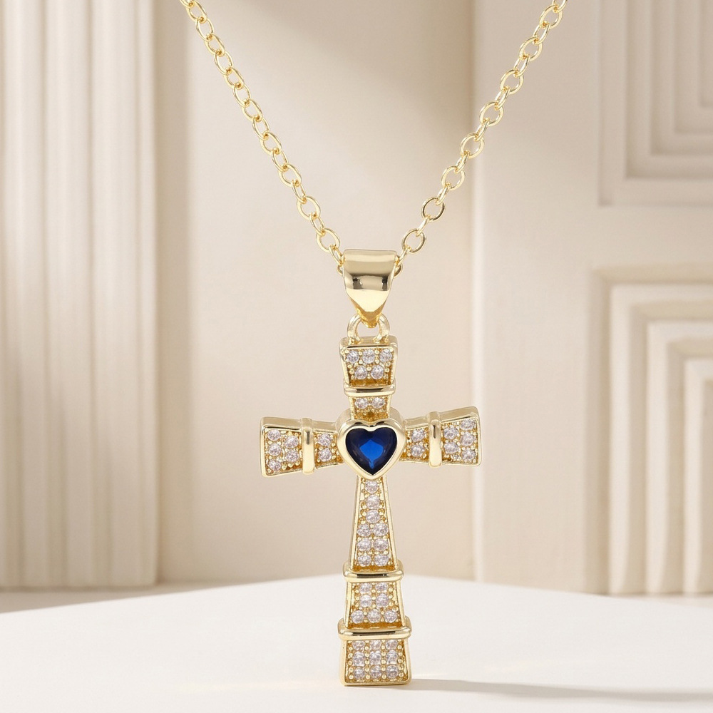 Collar con colgante de cruz de - Cross Pendant Necklace Gold reseña y precio