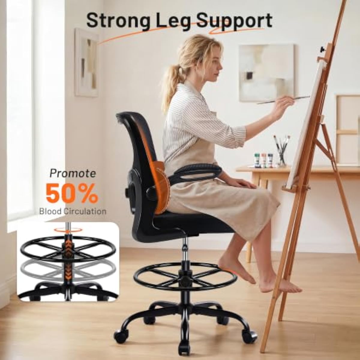 Silla de dibujo ergonómica con - Rings reseña y precio