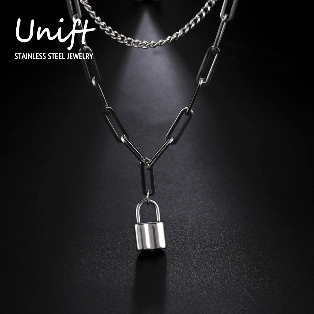 Unift Colgante de candado esté - Layered Pendant Necklace Aesthetic reseña y precio