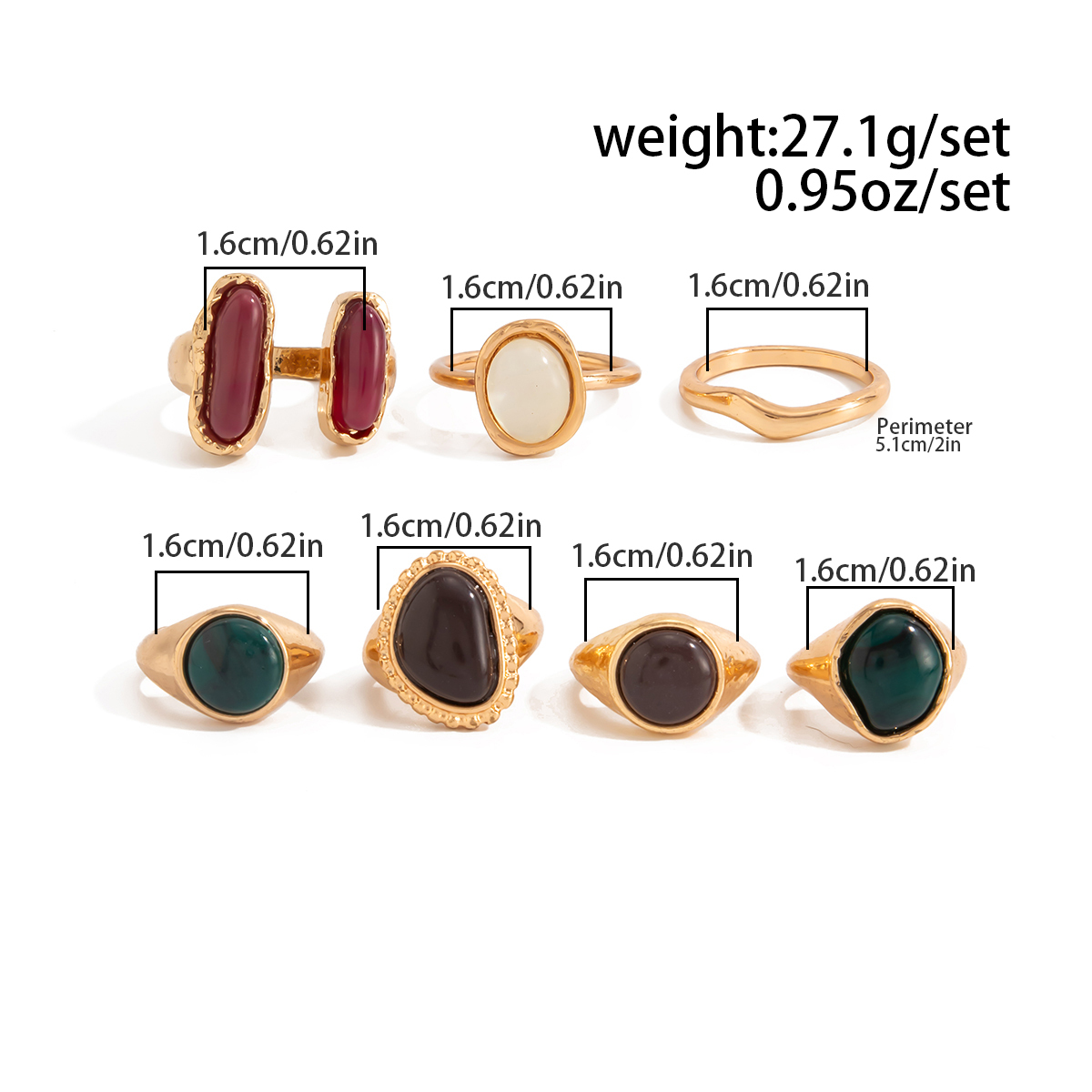 IngeSight.Z Juego de 7 Anillos - Vintage Punk Knuckle Rings Set reseña y precio