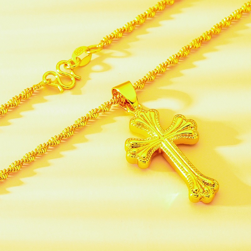 Collar con cruz clásica de oro - Cross Pendant Necklace Gold reseña y precio