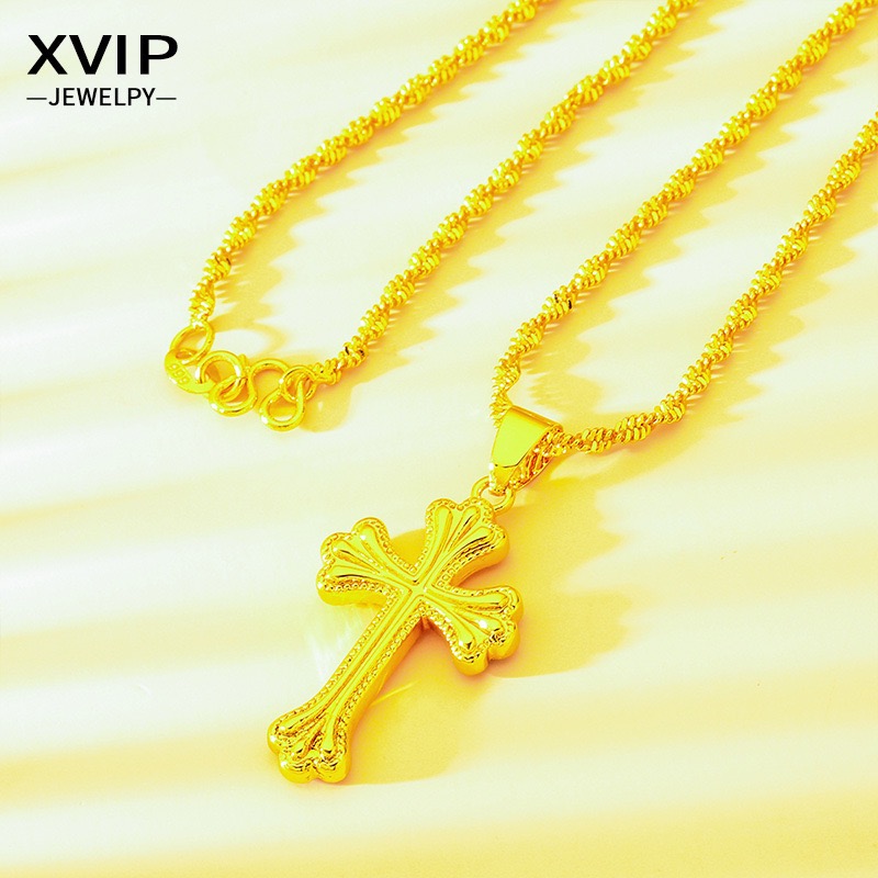 Collar con cruz clásica de oro - Cross Pendant Necklace Gold reseña y precio