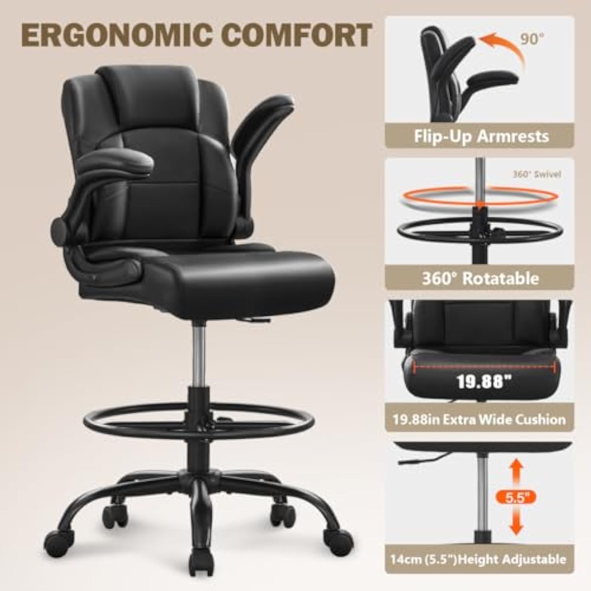 Taburete Ergonómico Alto para  - Rings reseña y precio