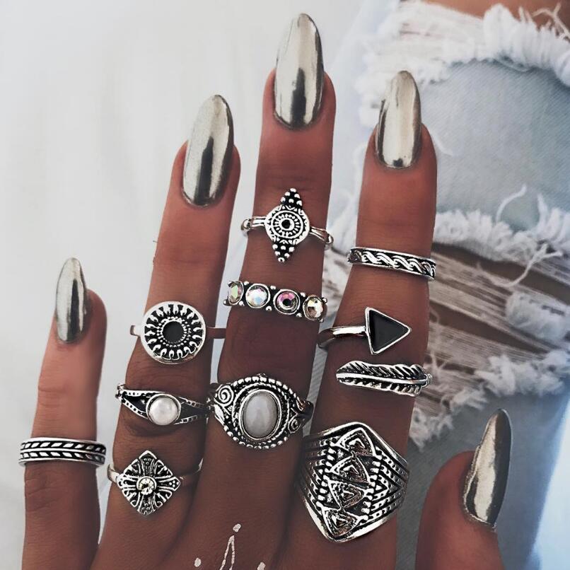 Meyfflin, conjunto de anillos  - Vintage Punk Knuckle Rings Set reseña y precio
