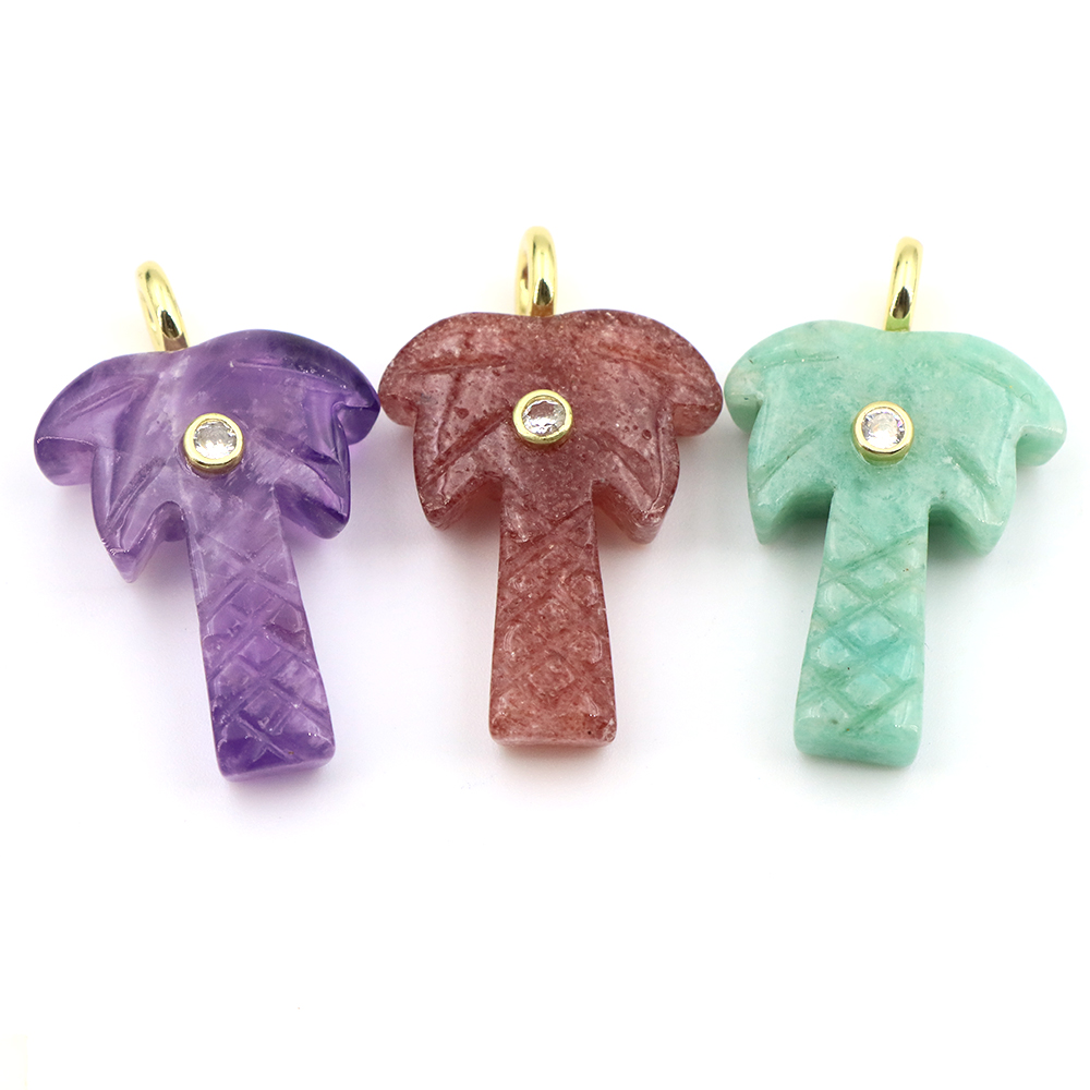 Colgante de Árbol de Coco de P - Crystal Pendant Necklace Natural Stone reseña y precio