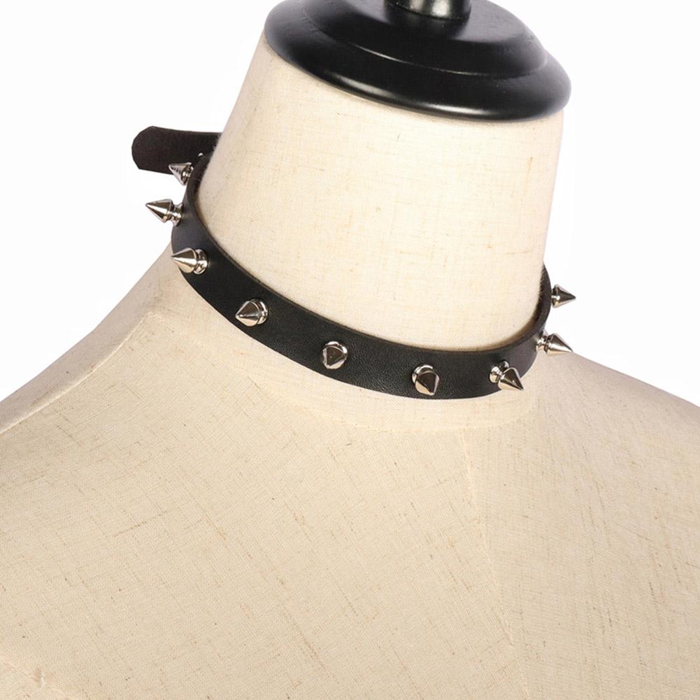 Collar de cuero PU negro para  - Goth Punk Spike Choker reseña y precio