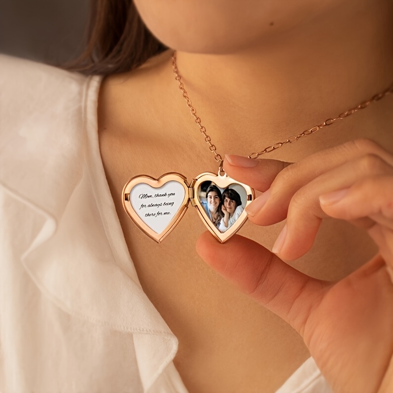 Collar con Foto Personalizada  - Heart Locket Necklace Photo reseña y precio